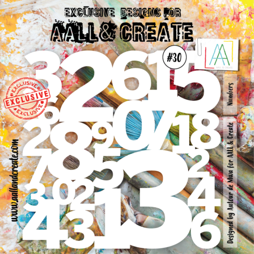 Aall&Create - 6 x 6 stencil  - #30 - Numbers