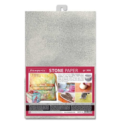 Stamperia Washable Stone Pape A4 Silver