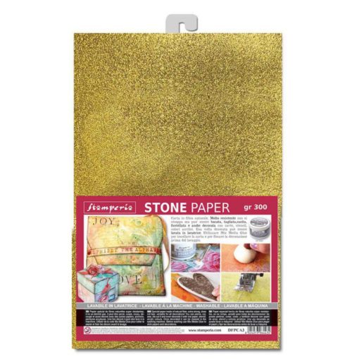 Stamperia Washable Stone Pape A4 Gold