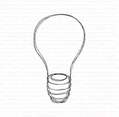 Gummiapan - Stor doodlad Glødlampa-  umontert GummiStempel og Dies