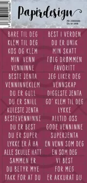 Papirdesign - Klistermerke - Du er unik
