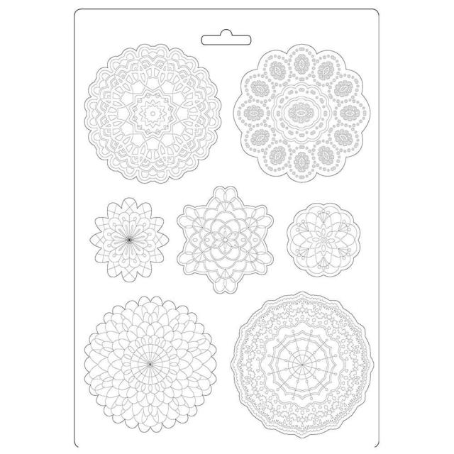 Stamperia- SOFT MOULD A4 SIZE - Passion round lace