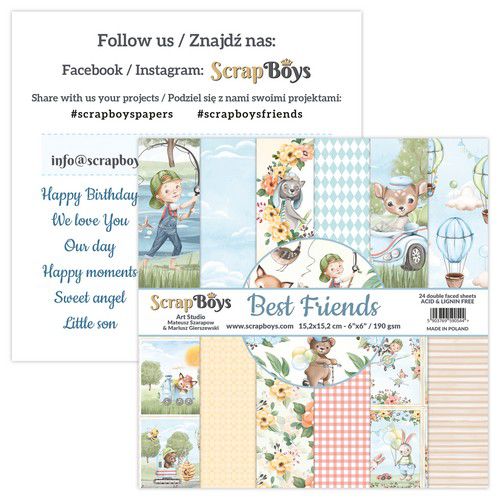 Scrapboys - Best Friends - Paper Pad - 6 x 6"