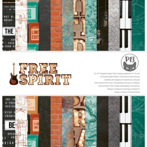 P13 -Free spirit - Double-Sided Paper Pad 12"X12" 12/Pkg