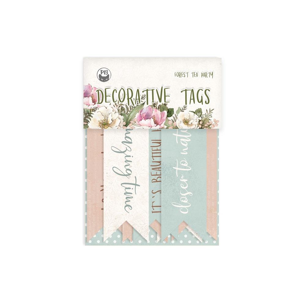 P13 -  Forest Tea Party  - Double-Sided Cardstock Tags