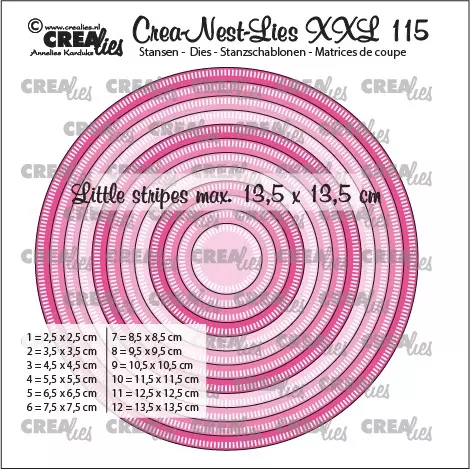 Crealies - Round with little stripes - no. 115,