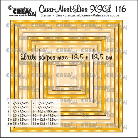 Crealies - Squares with little stripes - no. 116,