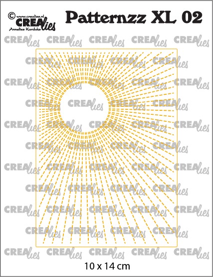 Crealies - Patternzz XL Imprint, Patroon XL, Stitched sun no. 02