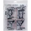Tim Holtz - Coctails Blueprint- CMS 335 - Cling Stamps 7"X8.5"