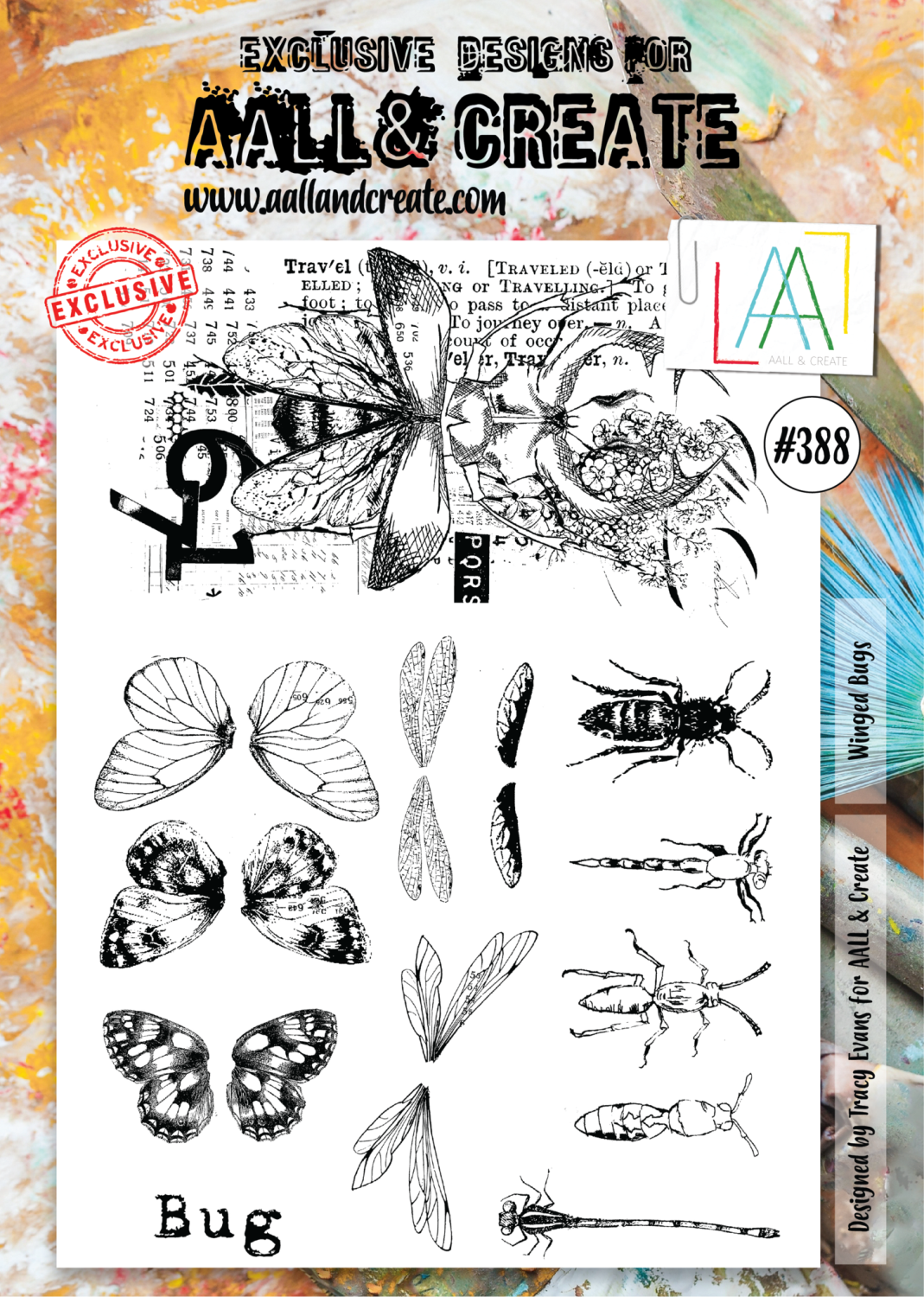 Aall&Create -Winged Bugs #388 - A4 STAMPS -