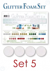 Leane Creatief Glitter Foam Sheets A4 White