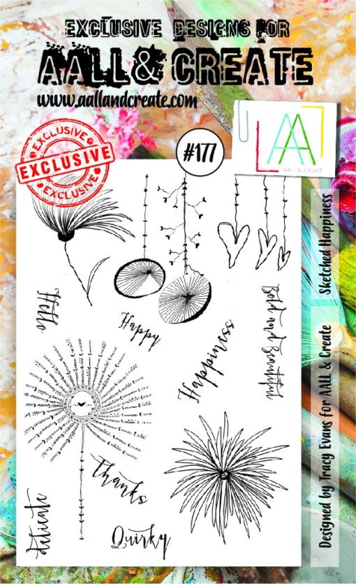 AAll&create - A6 STAMPS -177 - Sketched Happiness