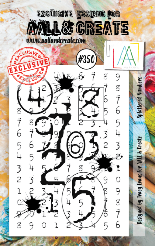 AAll&Create - Splattered Numbers - #350-  STAMP -