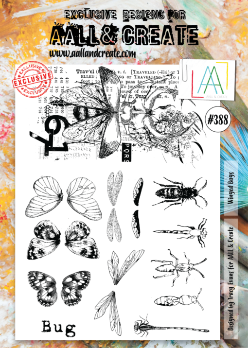 Aall&Create -Winged Bugs #388 - A4 STAMPS -