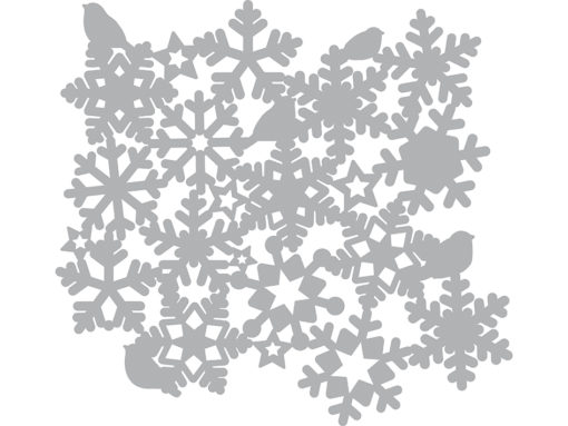 Pronty - Mask stencil - Snowstars- 30×30 – Snøkrystaller