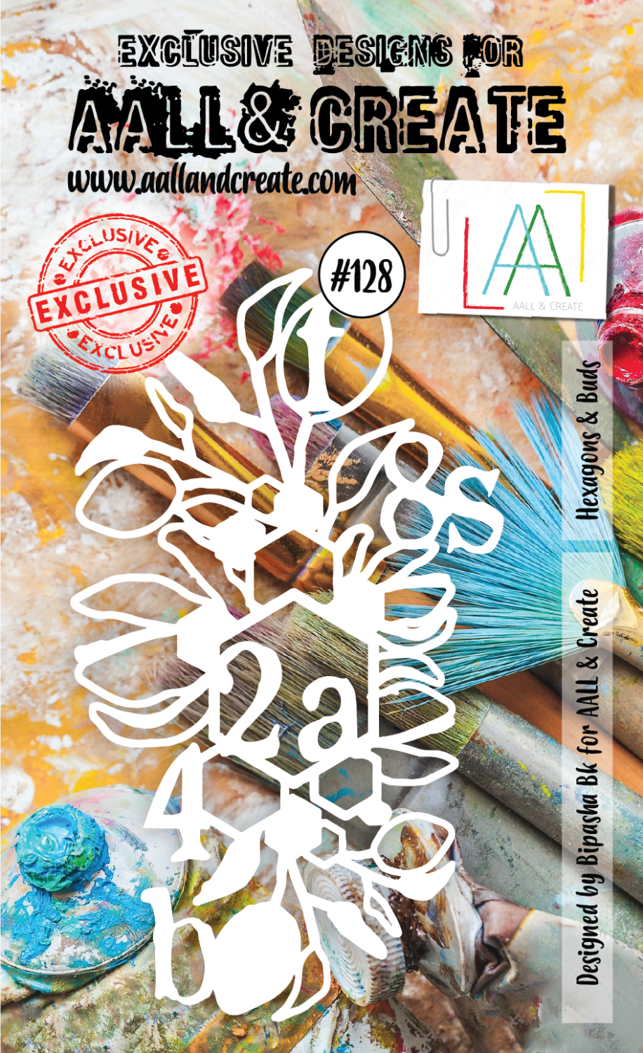 Aall&Create - A6 - #128  - Hexagons & Buds