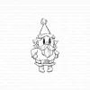 Gummiapan - Busig Tomte- umontert gummistempel