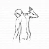 Gummiapan - Skissad Man - umontert gummistempel