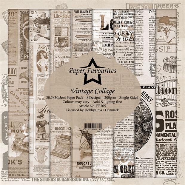 Paper Favourites - Vintage Collage - 12x12 Inch Paper Pack