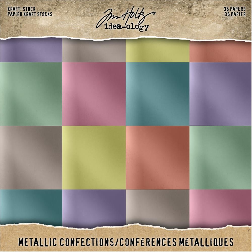 Tim Holtz - Confections - 8"X8" - Idea-Ology Paper Stash Kraft Metallic Paper