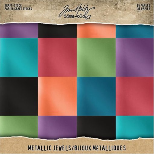 Tim Holtz - Metallic jewels - 8"X8" - Idea-Ology Paper Stash Kraft Metallic Paper