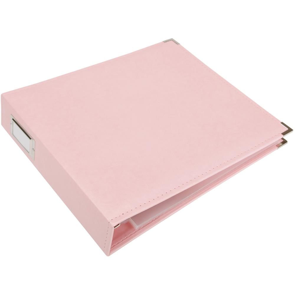 We R Classic Leather D-Ring Album 12"X12" - Pretty Pink