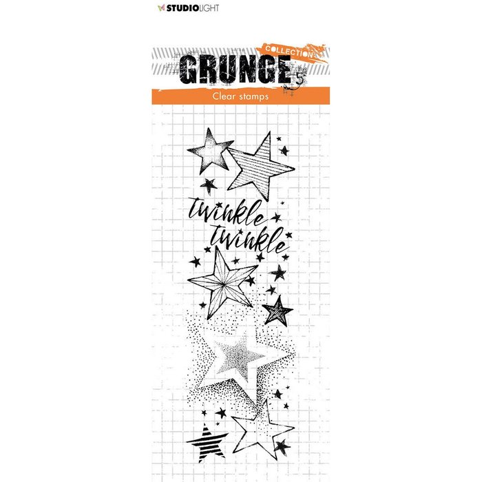 Studio Light • Grunge clear stamp Twinkle Twinkle Stars nr.98