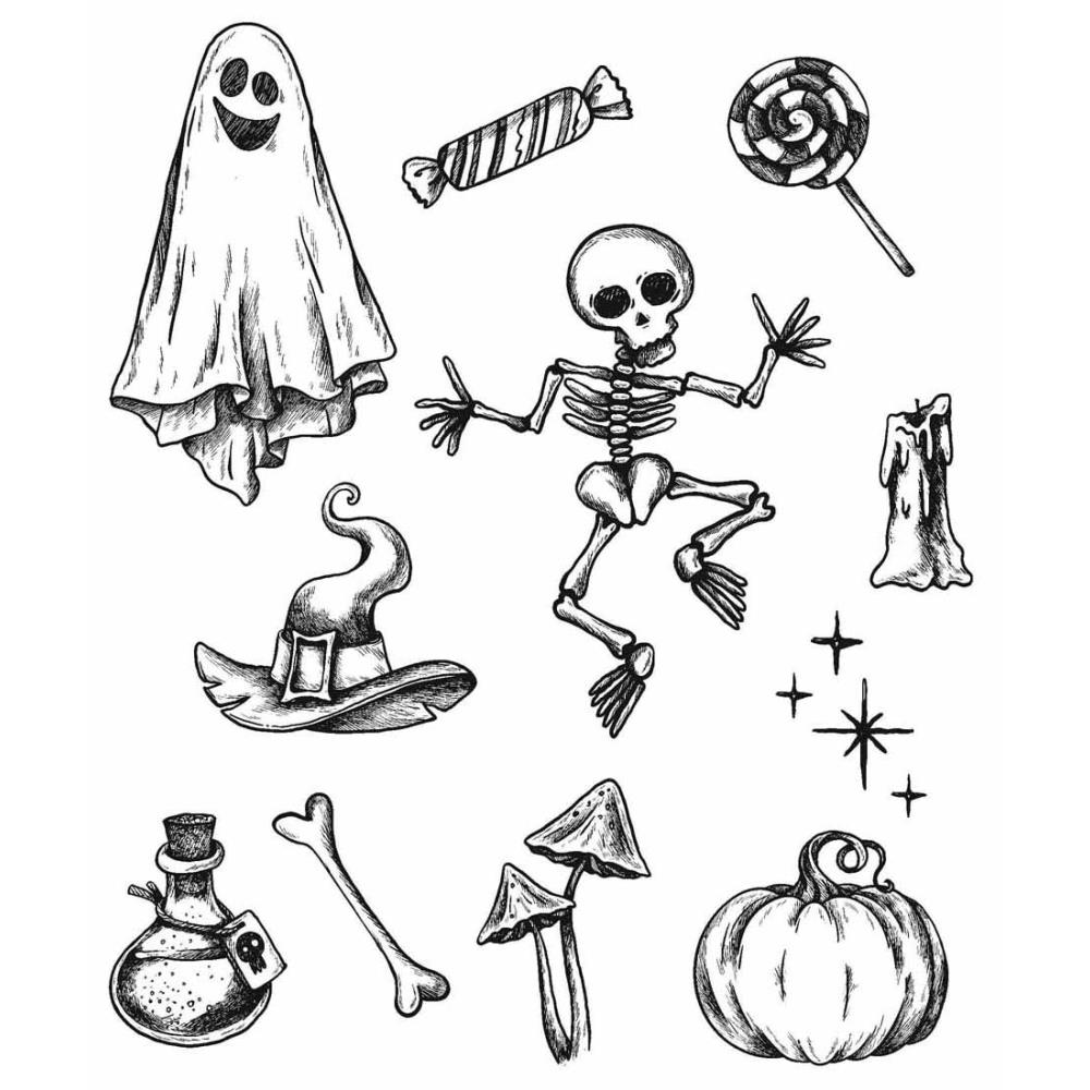 Tim Holtz - Halloween Doodles-  CMS 437- Cling Stamps 7"X8.5"