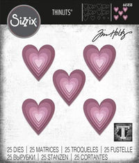 Sizzix - Tim Holtz - Thinlits Colorize - Stacked Tiles, Hearts