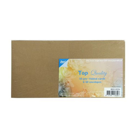 Joy  crafts - Joy Top Quality Cards & Envelopes 135x135mm "Kraft"