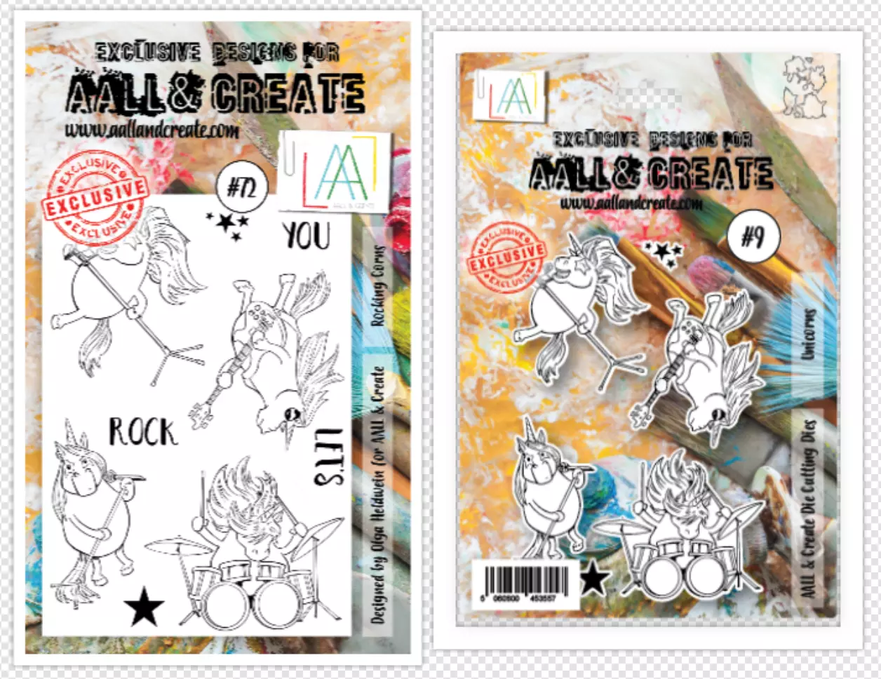 Aall&create - DIES #9 AND STAMP #72 Rocking Corns