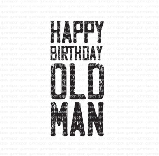 Gummiapan - Happy birthday old man- stempel