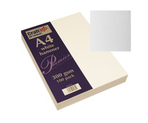 Craft UK Premium Collection A4 White Hammered Paper