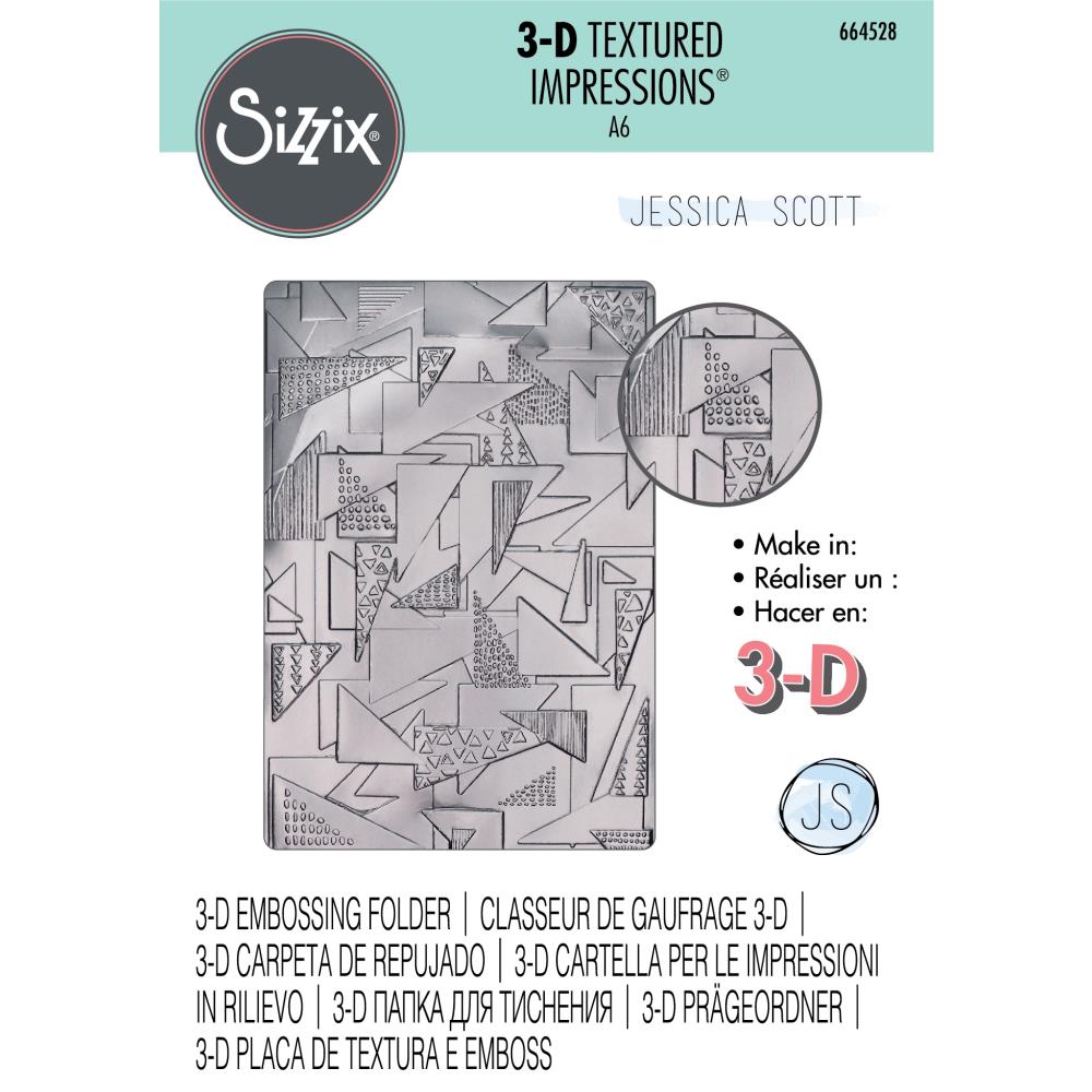 Sizzix - 3D Embossig Folder - Doodle triangles 3D  A6