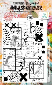 AAll&create - A6 STAMPS  - #689 -  Avian Cameos