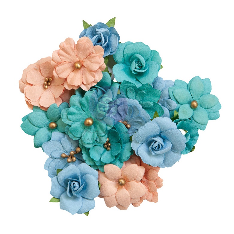 Prima Marketing Mulberry Paper Flowers - Mixed Colors/Painted Floral