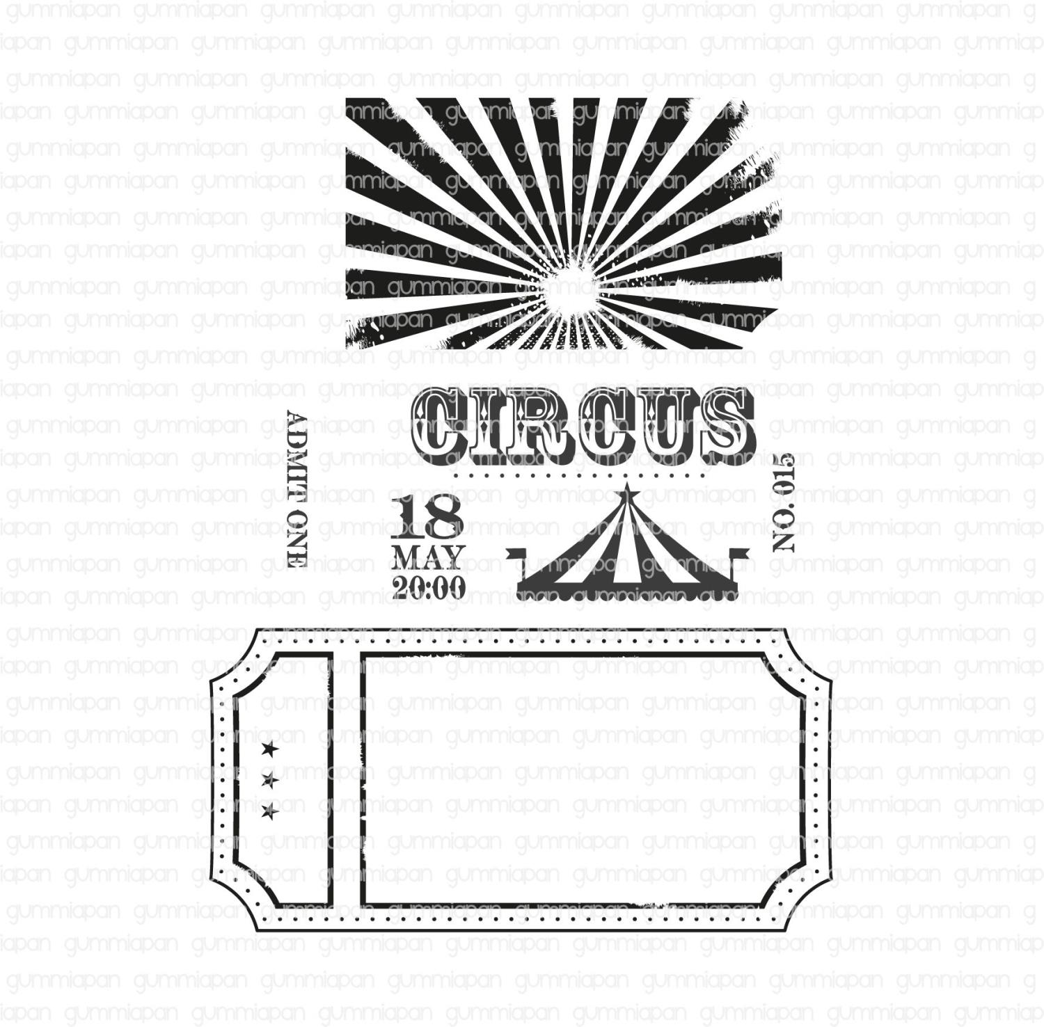 Gummiapan -Circus Ticket - stempel