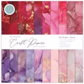 Craft Consortium Essential Craft Papers 12x12 Inch Paper Pad - Ink drops - Rose
