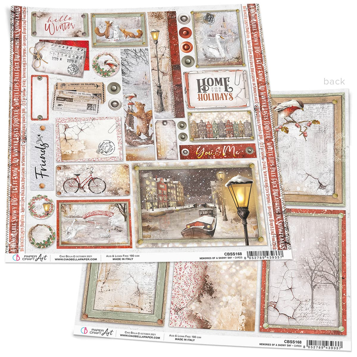 CIAO BELLA - Memories of a snowy day - Cards - 12 X 12"
