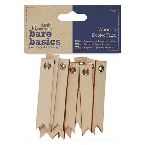 Papermania - Bare Basics Wooden Eyelet Tags