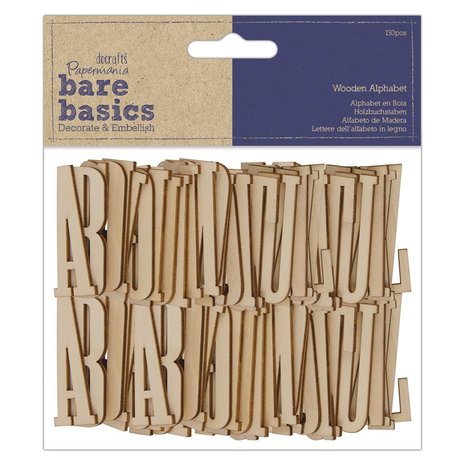 Papermania - Bare Basics Wooden Alphabet (130pcs