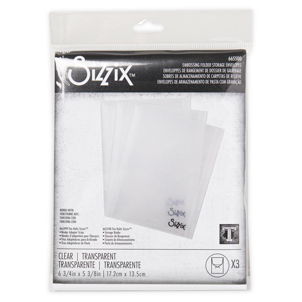 Sizzix Plastic Storage Envelopes 3/Pkg
