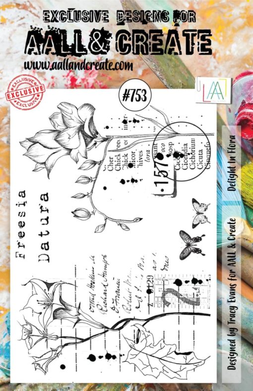 Aall&Create - A5 stempel - Delight In Flora - #753