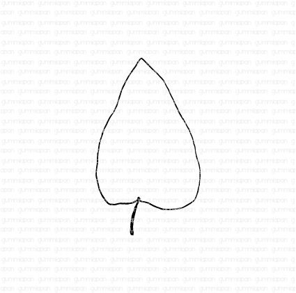 Gummiapan - Leaf outline- Stempel