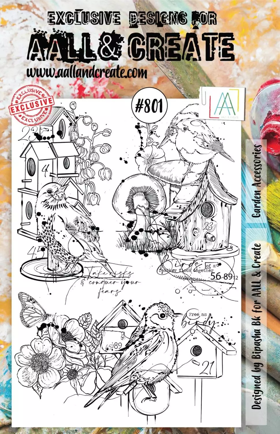 Aall&Create - A5 stempel - Garden Accessories # 801