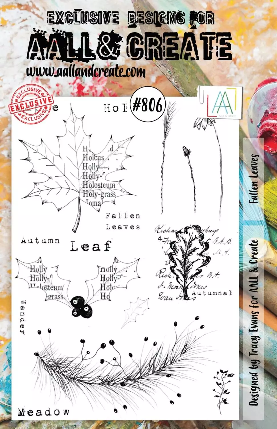 Aall&Create - A5 stempel - Fallen Leaves # 806