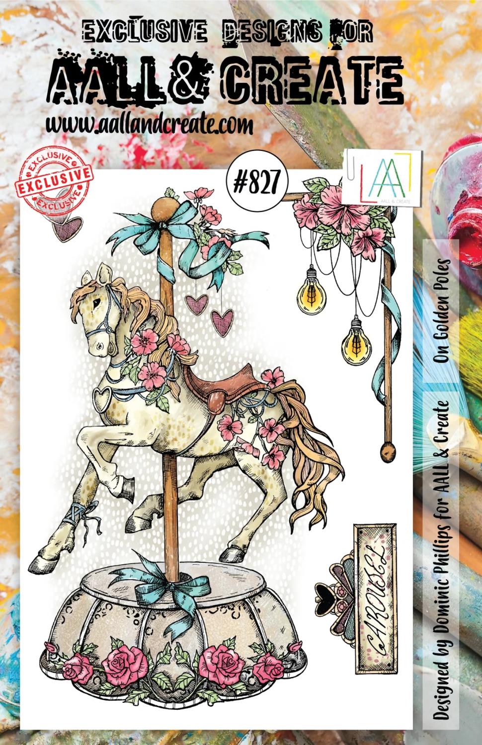 Aall&Create - A5 stempel - On Golden Poles  #827