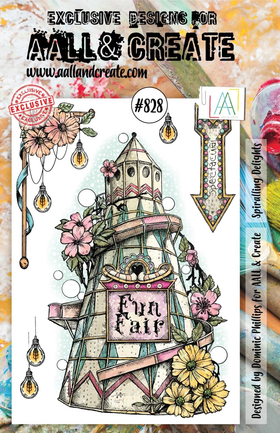 Aall&Create - A5 stempel - Spiralling delights  #828