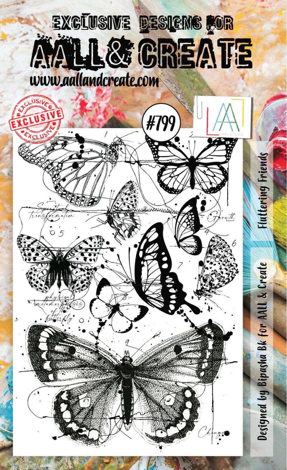 AAll&create - A6 STAMPS - #799 - Fluttering Friends