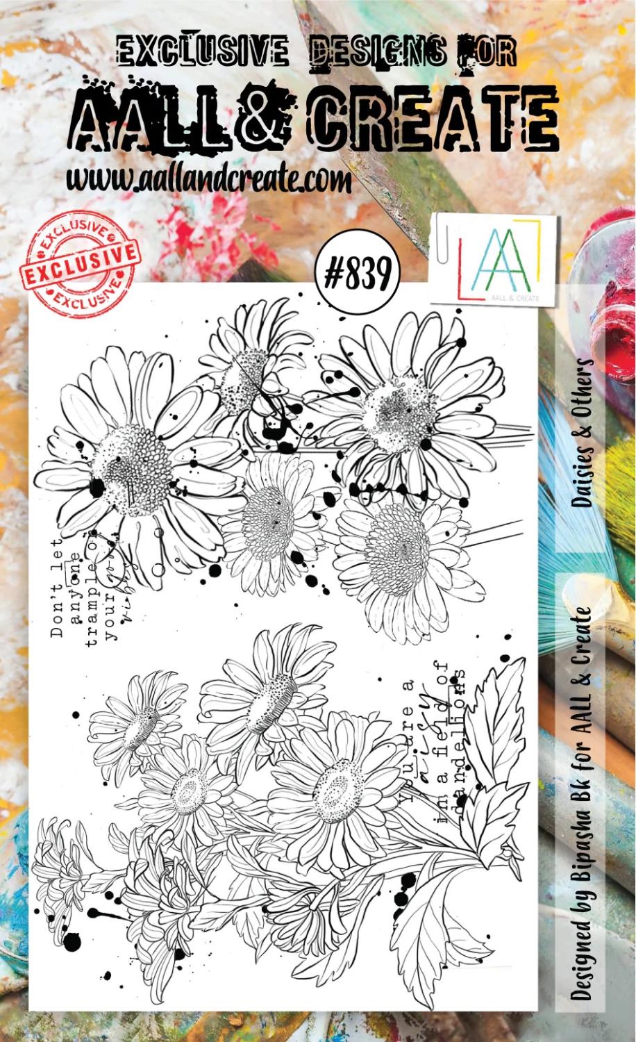 AAll&create - A6 STAMPS  - #839 - Daisies & Numbers